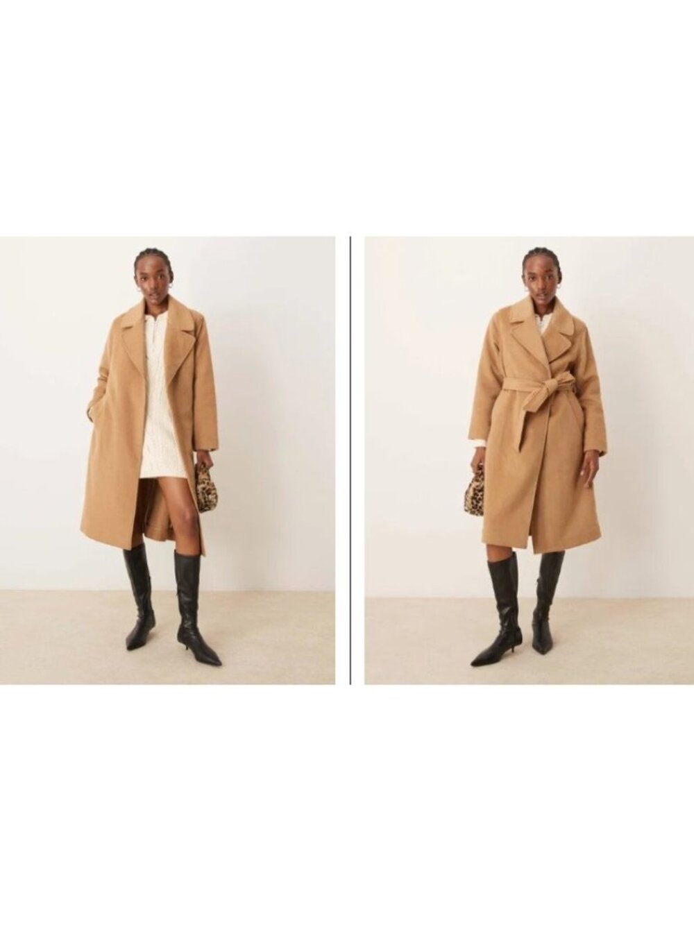 Abercrombie & Fitch Wrap Trench Coat With Belt Women's Sz M Camel Tan Wool Blend